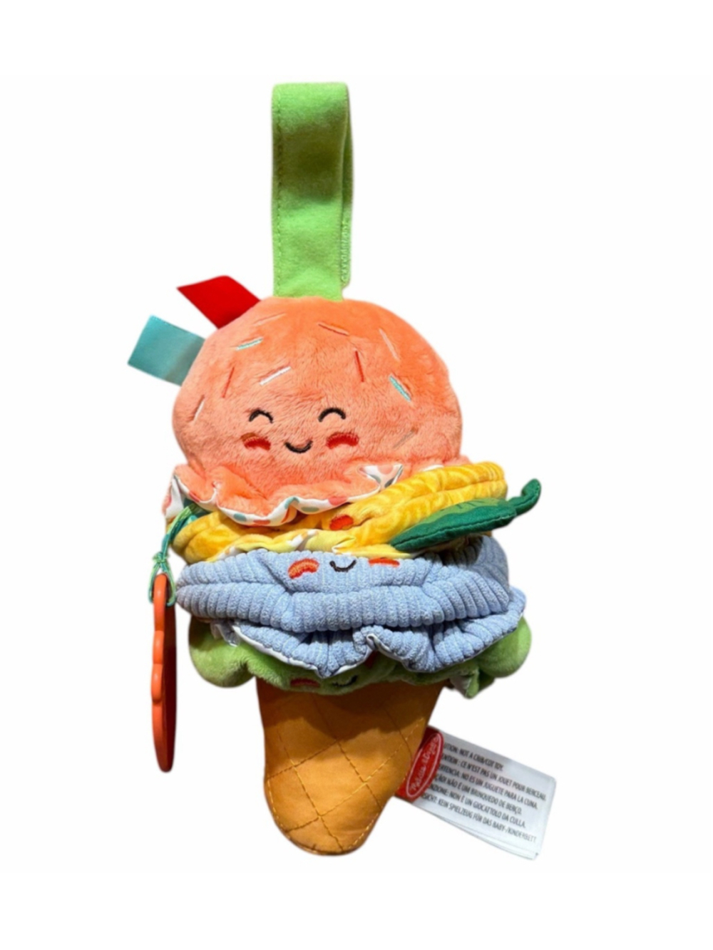 Melissa & Doug Ice Cream Take-Along Pull Toy Teether Vibrates Sensory Toy 0-12M